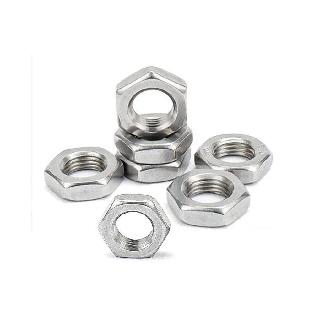 2-30PCS Hex Hexagon Wafer Low Thin Jam Nut M3 M4 M8 M10 M12 316 Stainless Steel Thin Nuts High Quality Metal Nuts for Screw Bolt