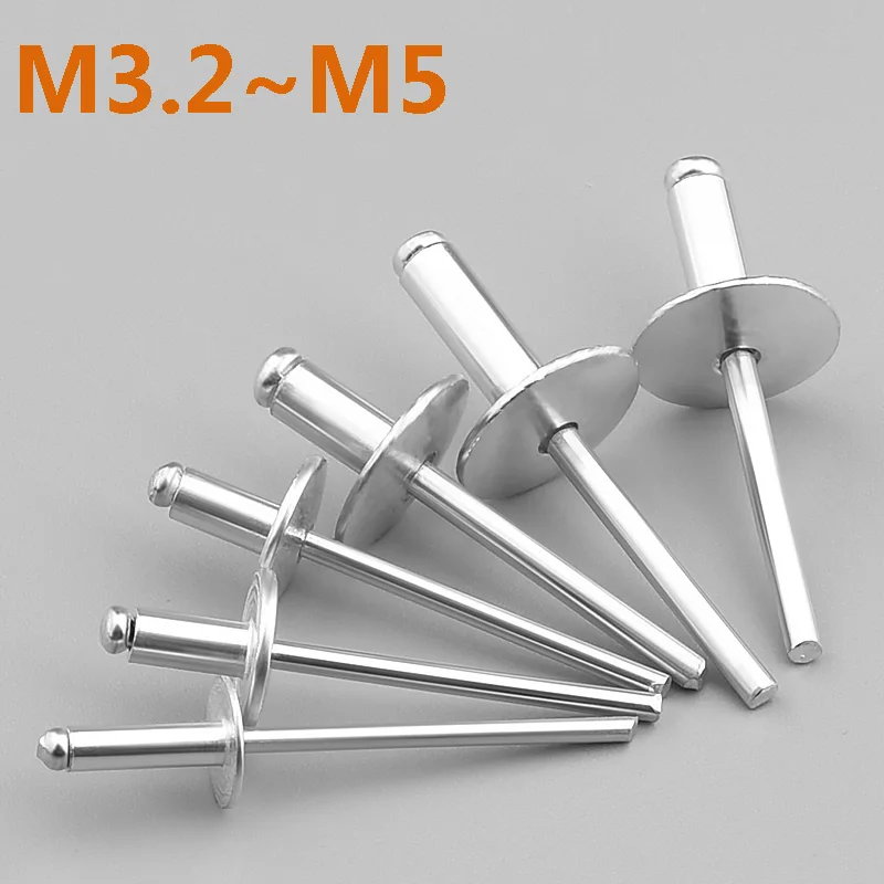 20-40pcs Aluminum Large Flange Pop Open Hollow Blind Rivets Large Cap Leaf Bolt Dropper Self-plugging Rivet Decoration Pull Nail